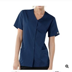 Cherokee workwear snap front scrub top